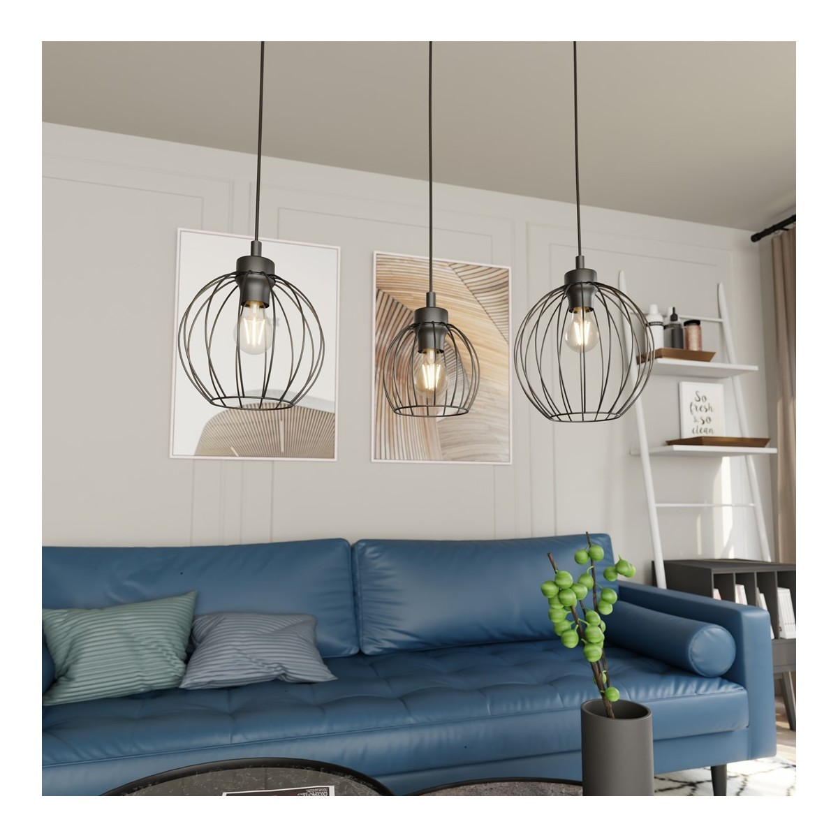 Emibig NANDO 3 BL EM1369/3 kolor czarny z kategorii lampy wiszące