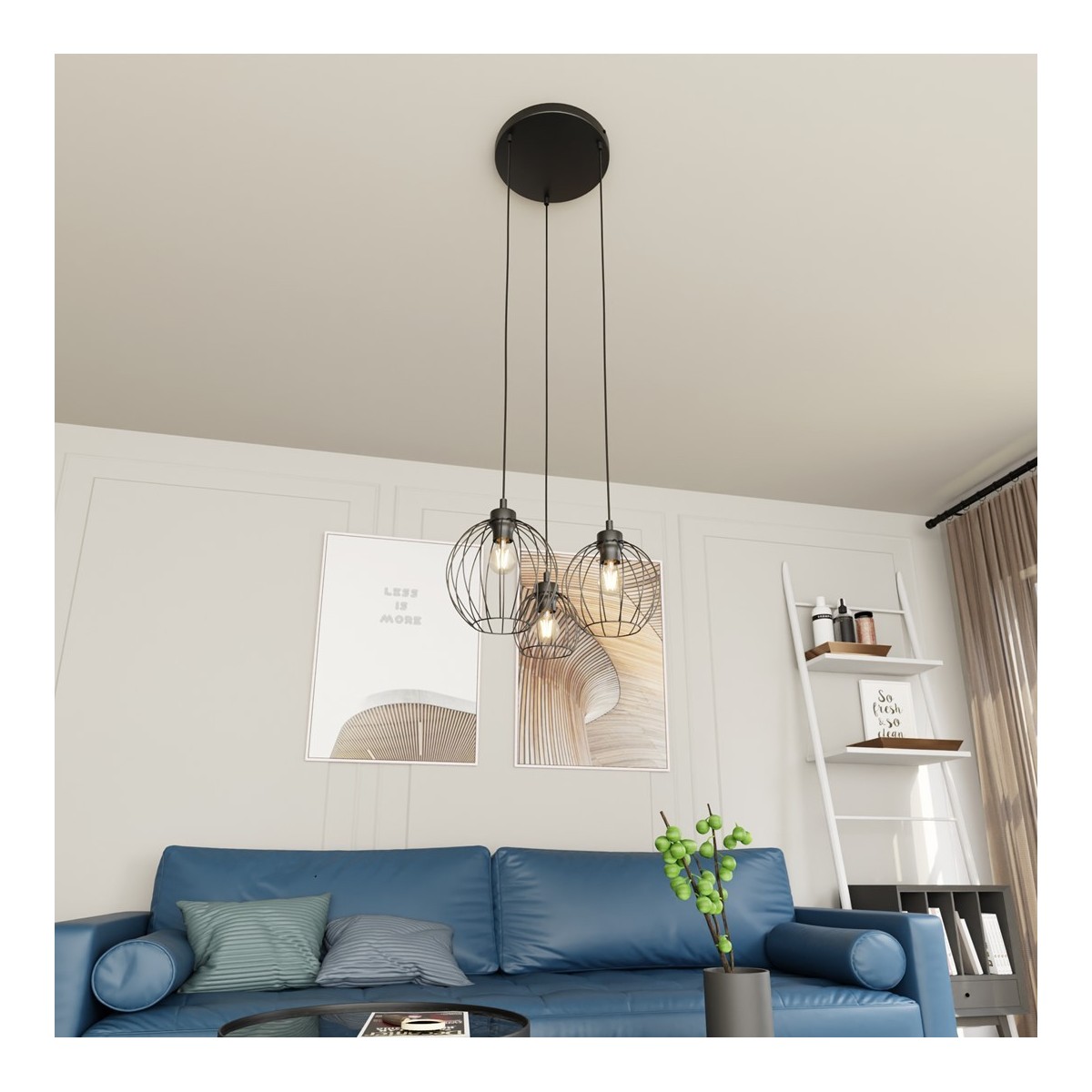 Emibig NANDO 3PREM BL EM1369/3PREM kolor czarny z kategorii lampy wiszące