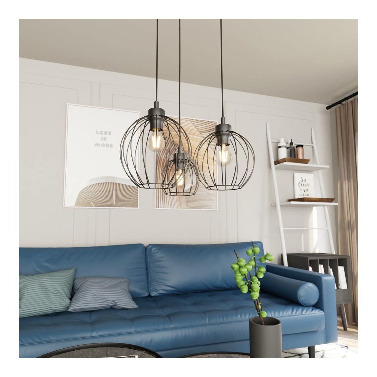 Emibig NANDO 3PREM BL EM1369/3PREM kolor czarny z kategorii lampy wiszące