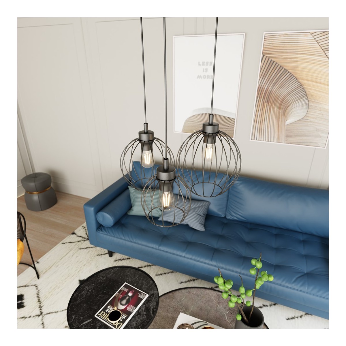 Emibig NANDO 3PREM BL EM1369/3PREM kolor czarny z kategorii lampy wiszące