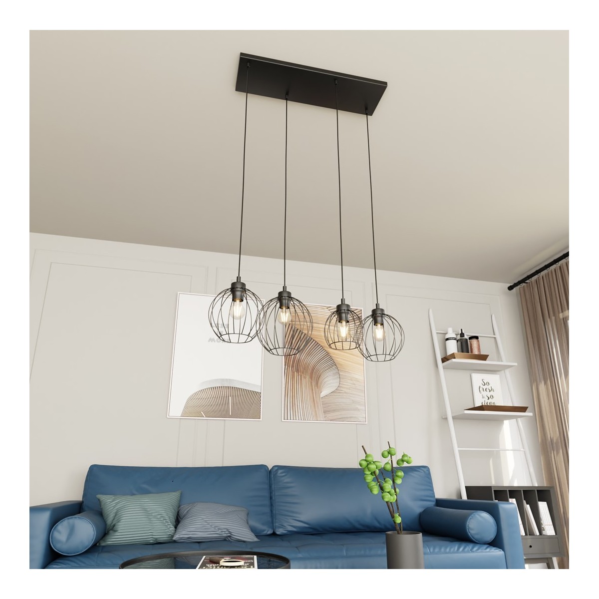 Emibig NANDO 4 BL EM1369/4 kolor czarny z kategorii lampy wiszące