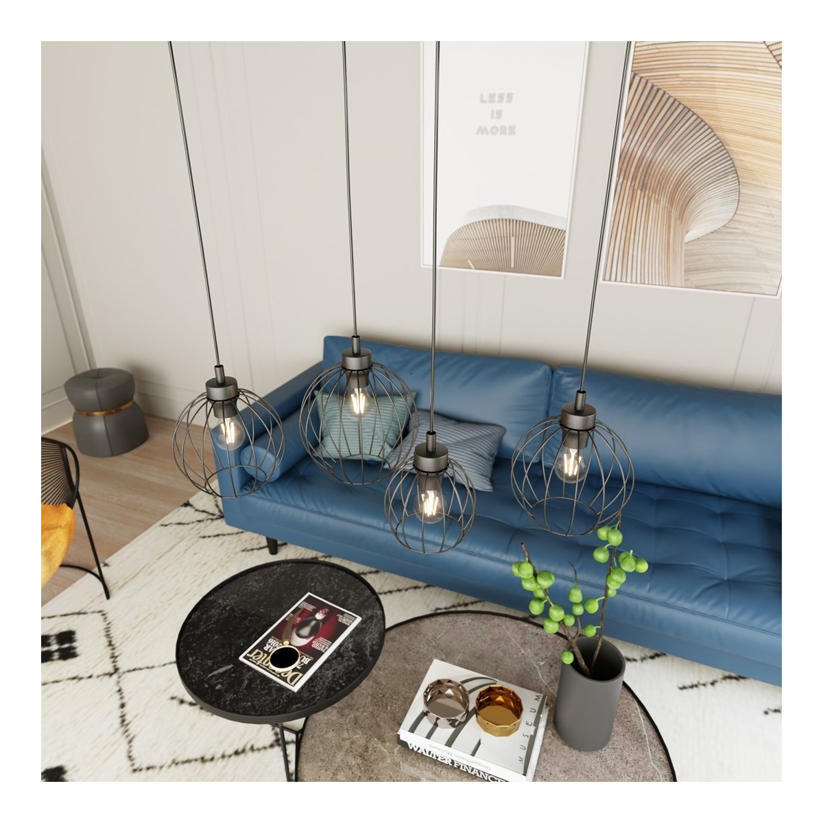 Emibig NANDO 4 BL EM1369/4 kolor czarny z kategorii lampy wiszące