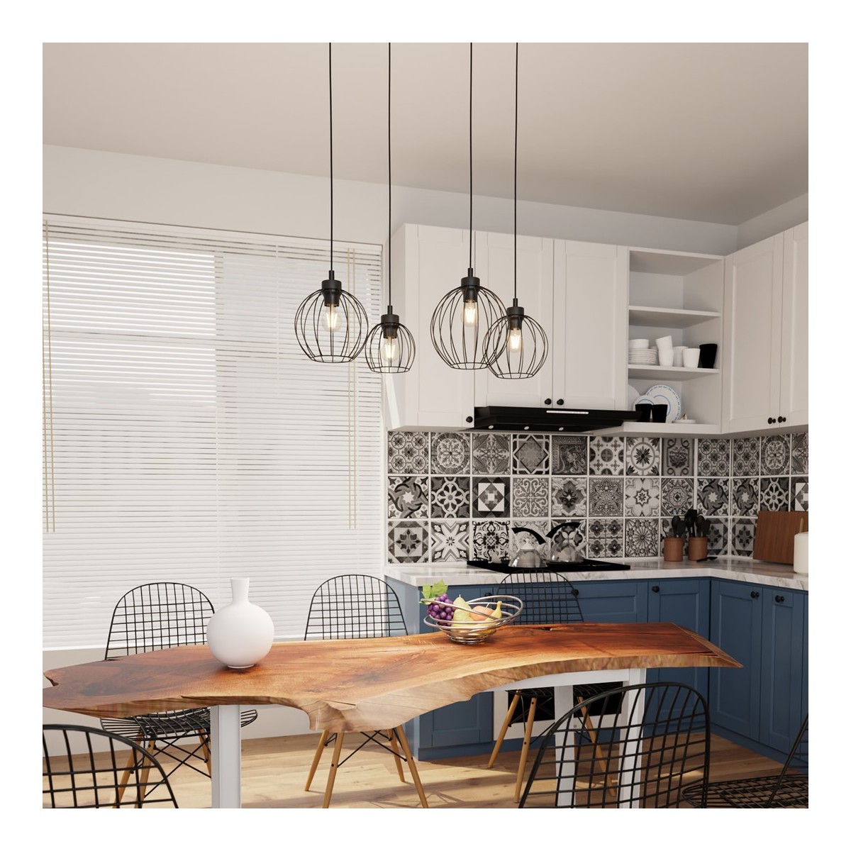 Emibig NANDO 4 BL EM1369/4 kolor czarny z kategorii lampy wiszące