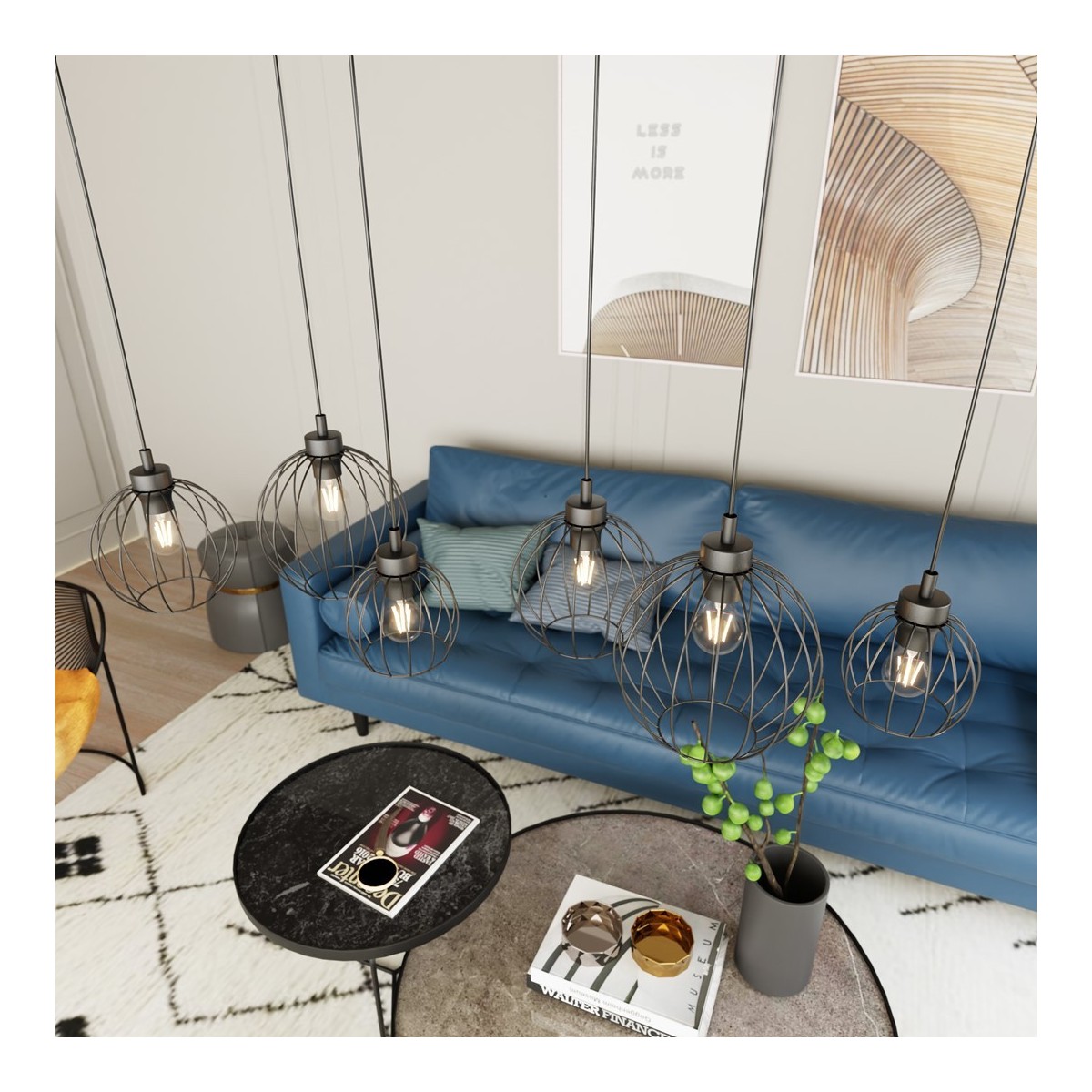 Emibig NANDO 6 BL EM1369/6 kolor czarny z kategorii lampy wiszące