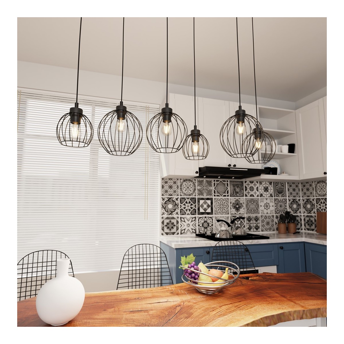 Emibig NANDO 6 BL EM1369/6 kolor czarny z kategorii lampy wiszące