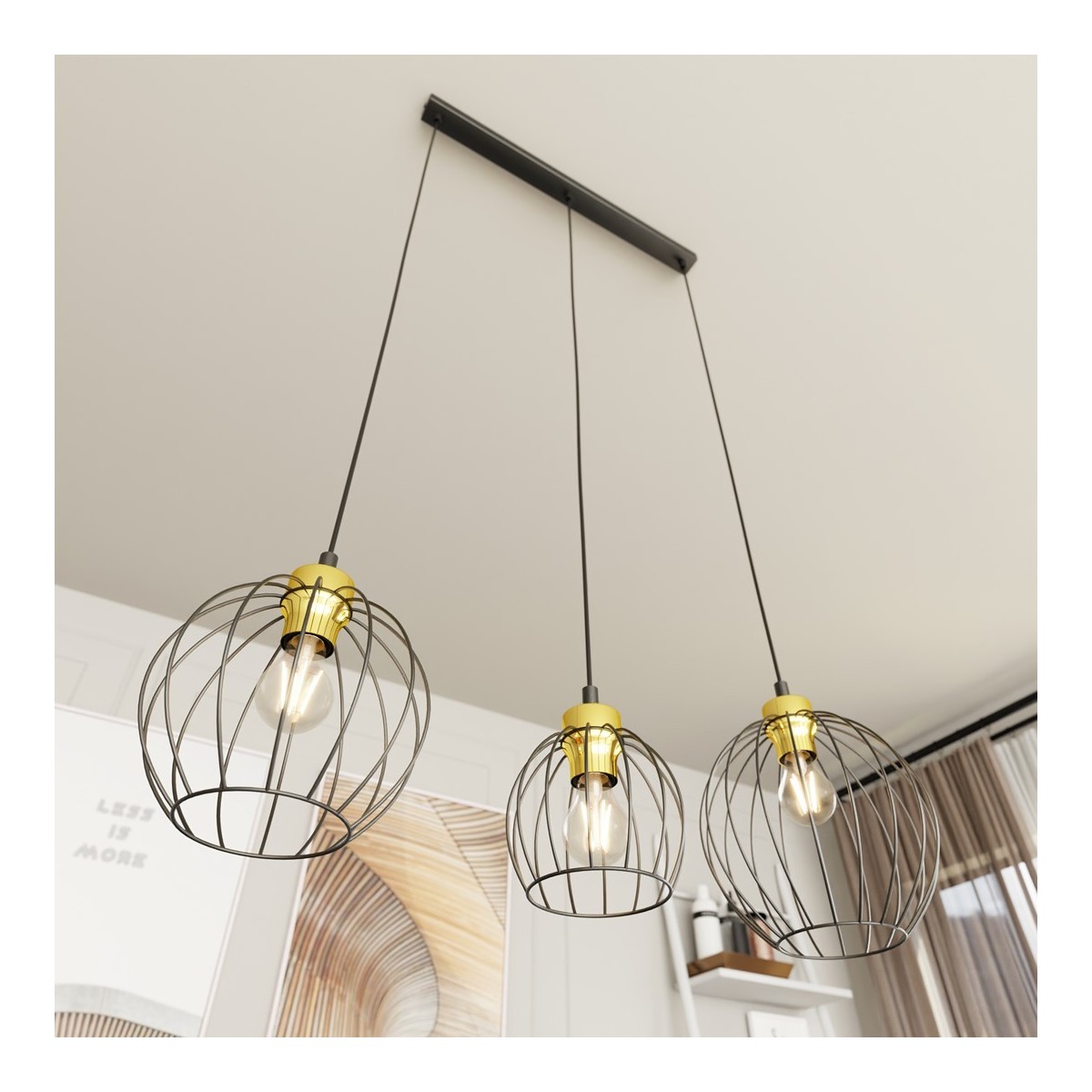 Emibig NANDO 3 BL GOLD EM1368/3 kolor złoty z kategorii lampy wiszące