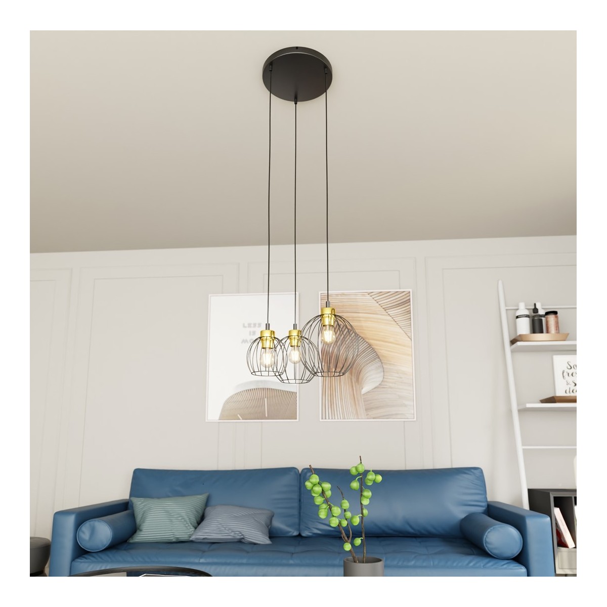 Emibig NANDO 3PREM BL GOLD EM1368/3PREM kolor złoty z kategorii lampy wiszące