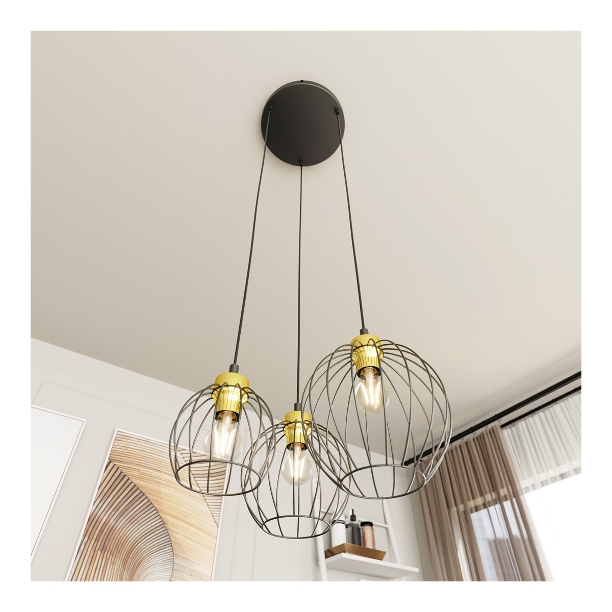 Emibig NANDO 3PREM BL GOLD EM1368/3PREM kolor złoty z kategorii lampy wiszące