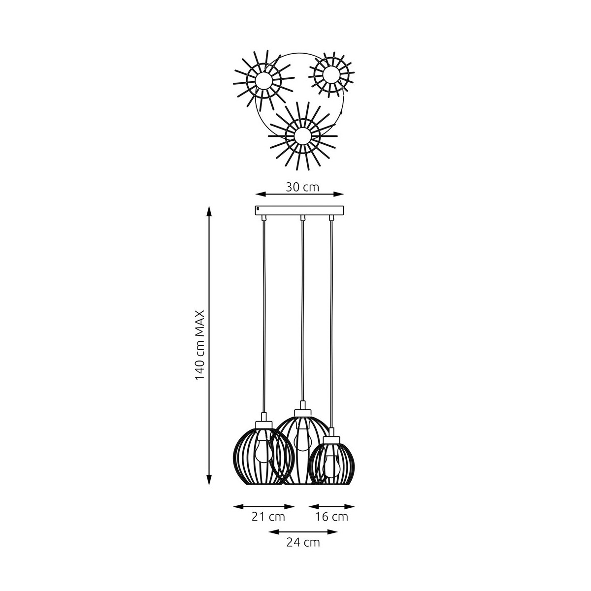 Emibig NANDO 3PREM BL GOLD EM1368/3PREM kolor złoty z kategorii lampy wiszące