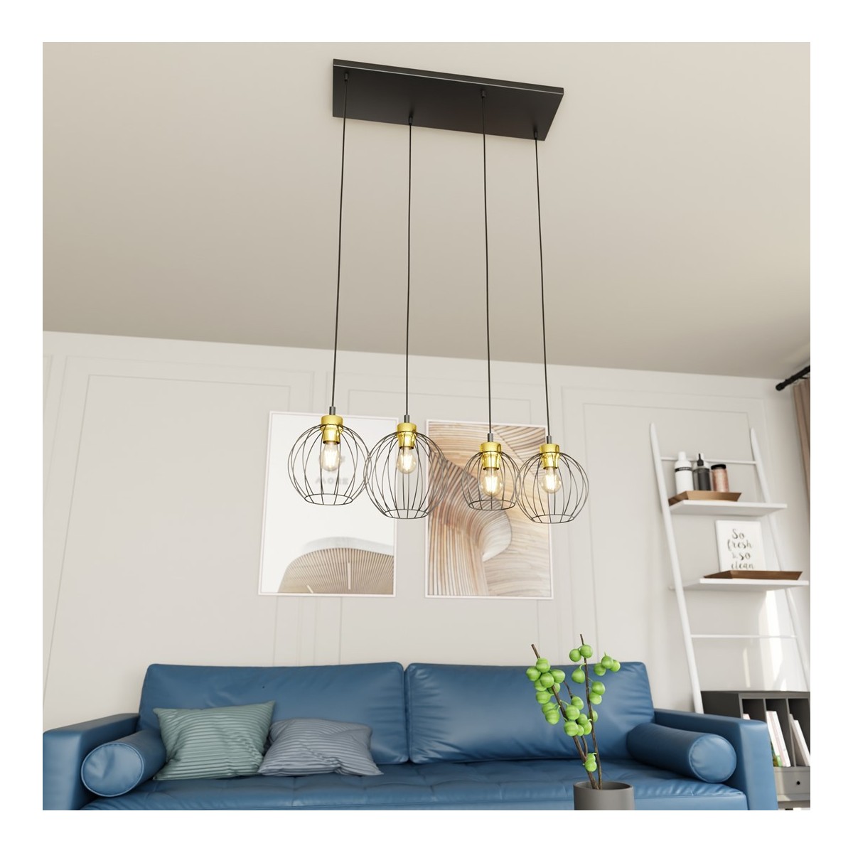 Emibig NANDO 4 BL GOLD EM1368/4 kolor złoty z kategorii lampy wiszące