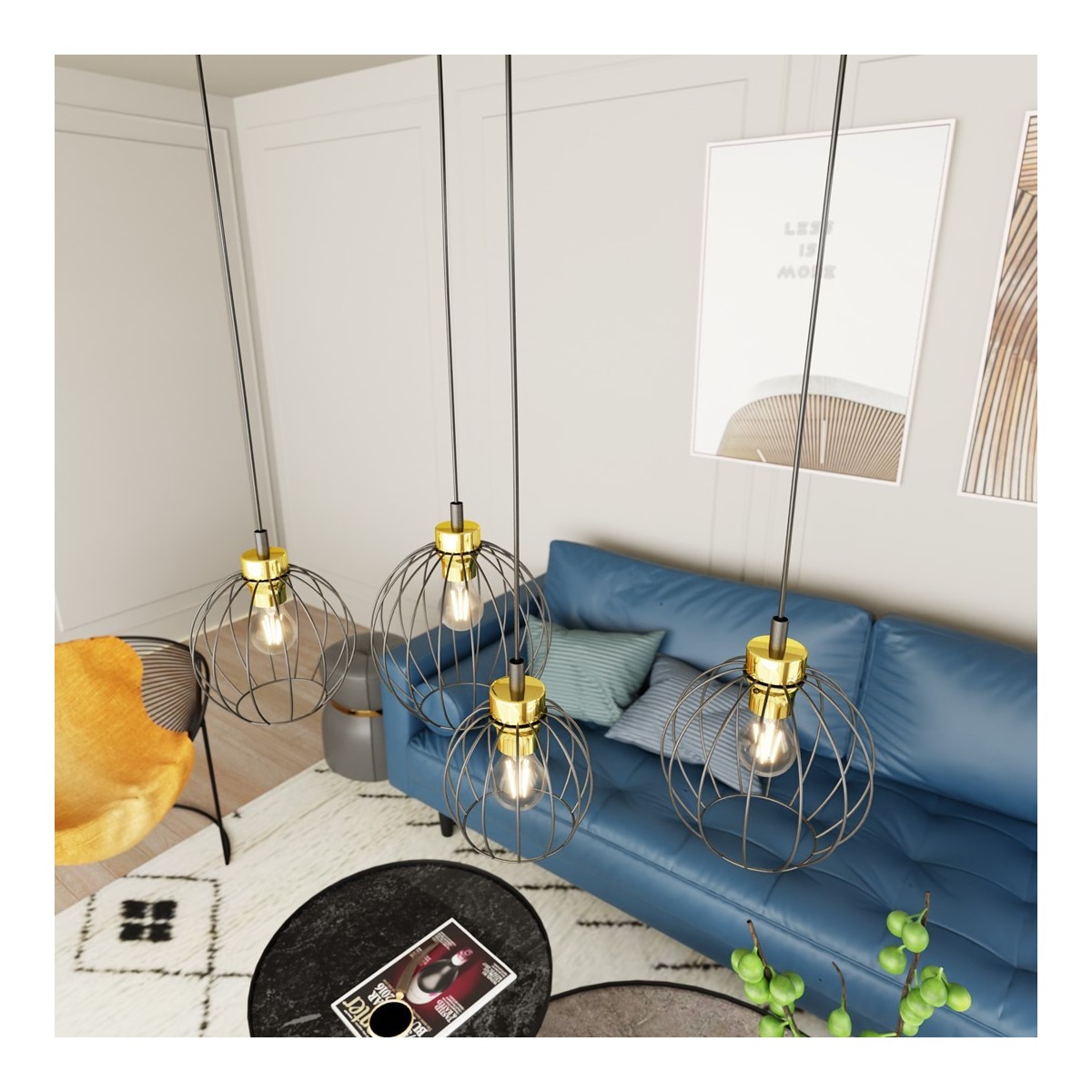 Emibig NANDO 4 BL GOLD EM1368/4 kolor złoty z kategorii lampy wiszące