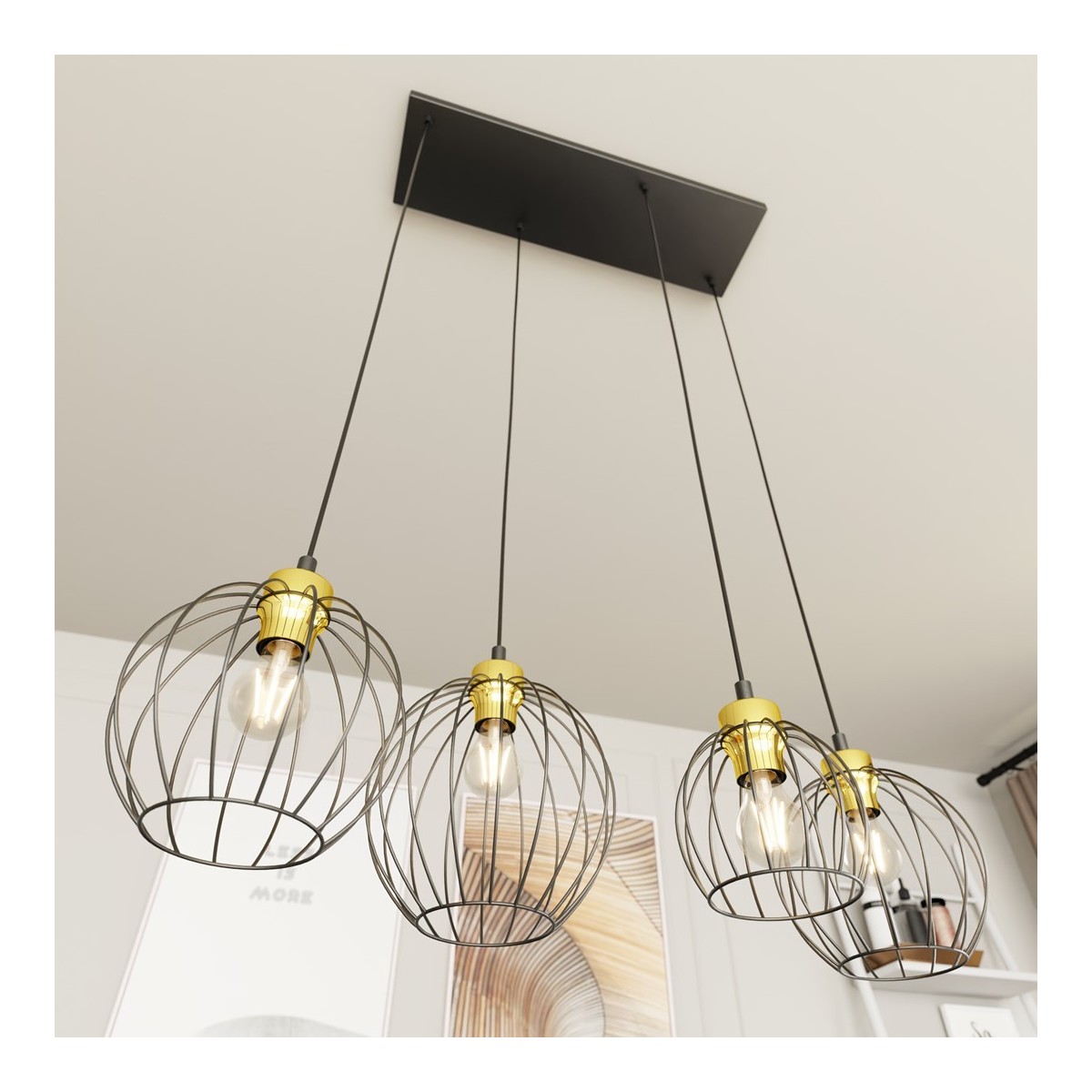 Emibig NANDO 4 BL GOLD EM1368/4 kolor złoty z kategorii lampy wiszące