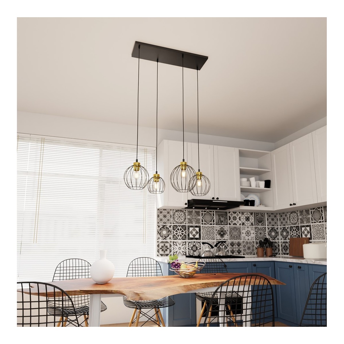 Emibig NANDO 4 BL GOLD EM1368/4 kolor złoty z kategorii lampy wiszące