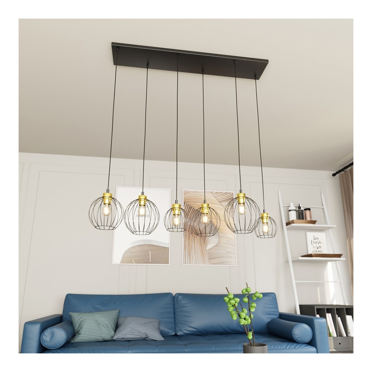 Emibig NANDO 6 BL GOLD EM1368/6 kolor złoty z kategorii lampy wiszące