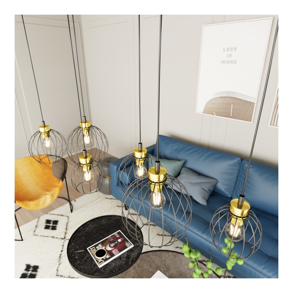 Emibig NANDO 6 BL GOLD EM1368/6 kolor złoty z kategorii lampy wiszące