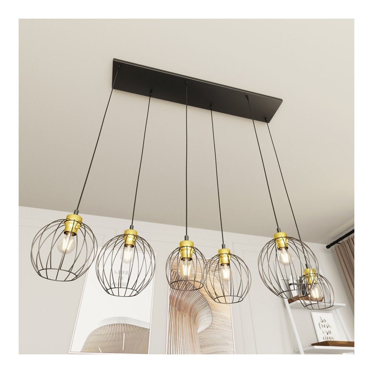 Emibig NANDO 6 BL GOLD EM1368/6 kolor złoty z kategorii lampy wiszące