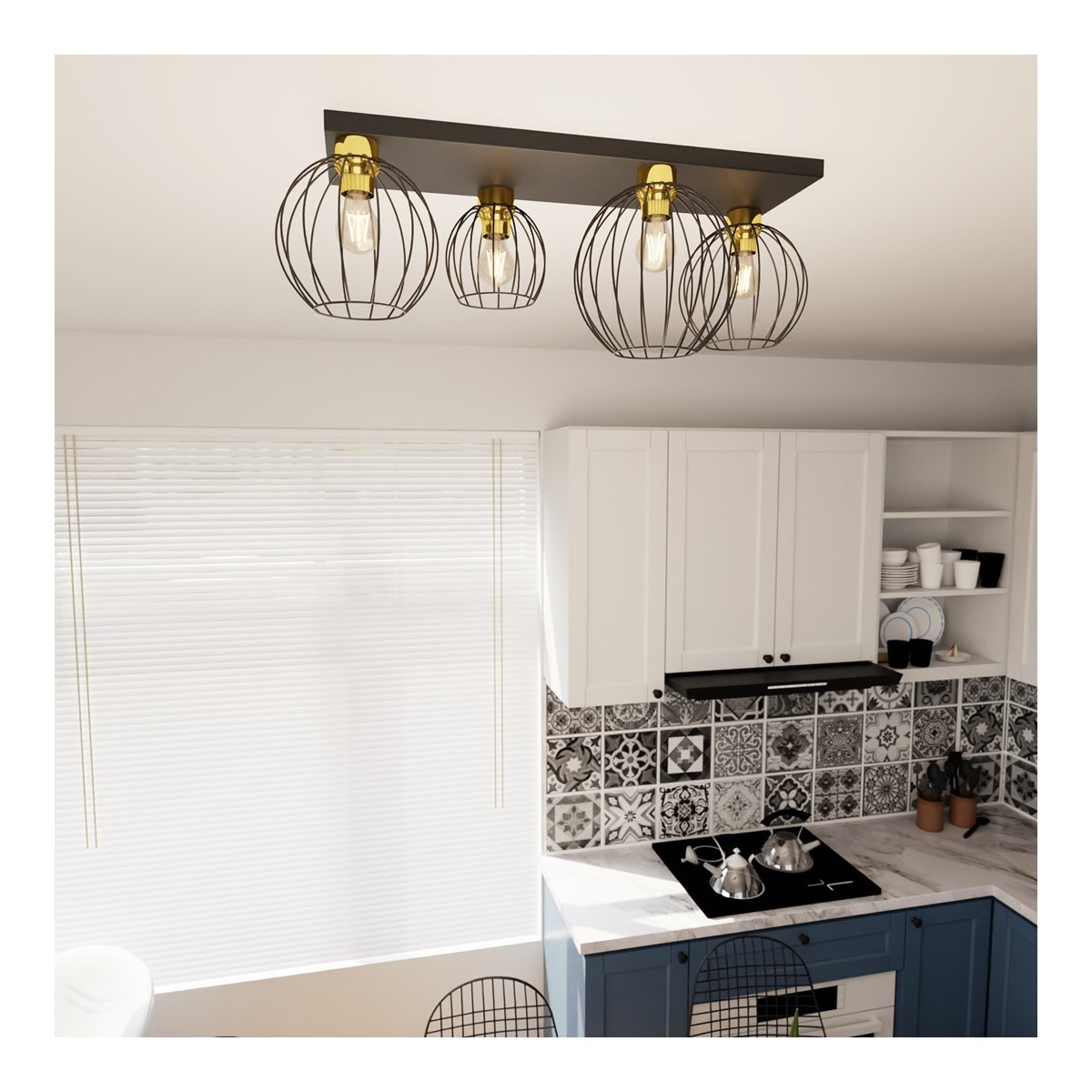 Emibig NEST 4 BL GOLD EM1370/4 kolor złoty z kategorii lampy sufitowe