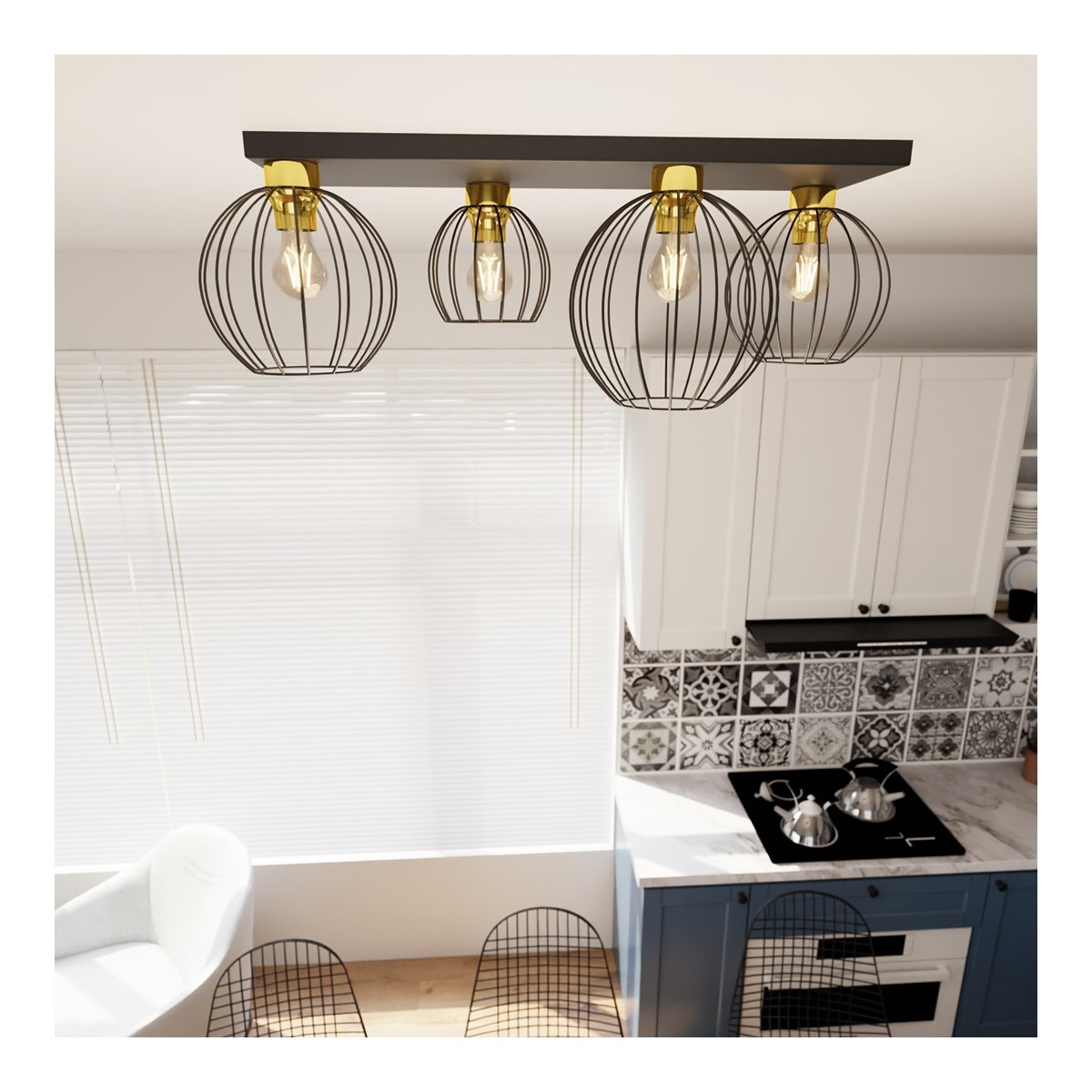 Emibig NEST 4 BL GOLD EM1370/4 kolor złoty z kategorii lampy sufitowe