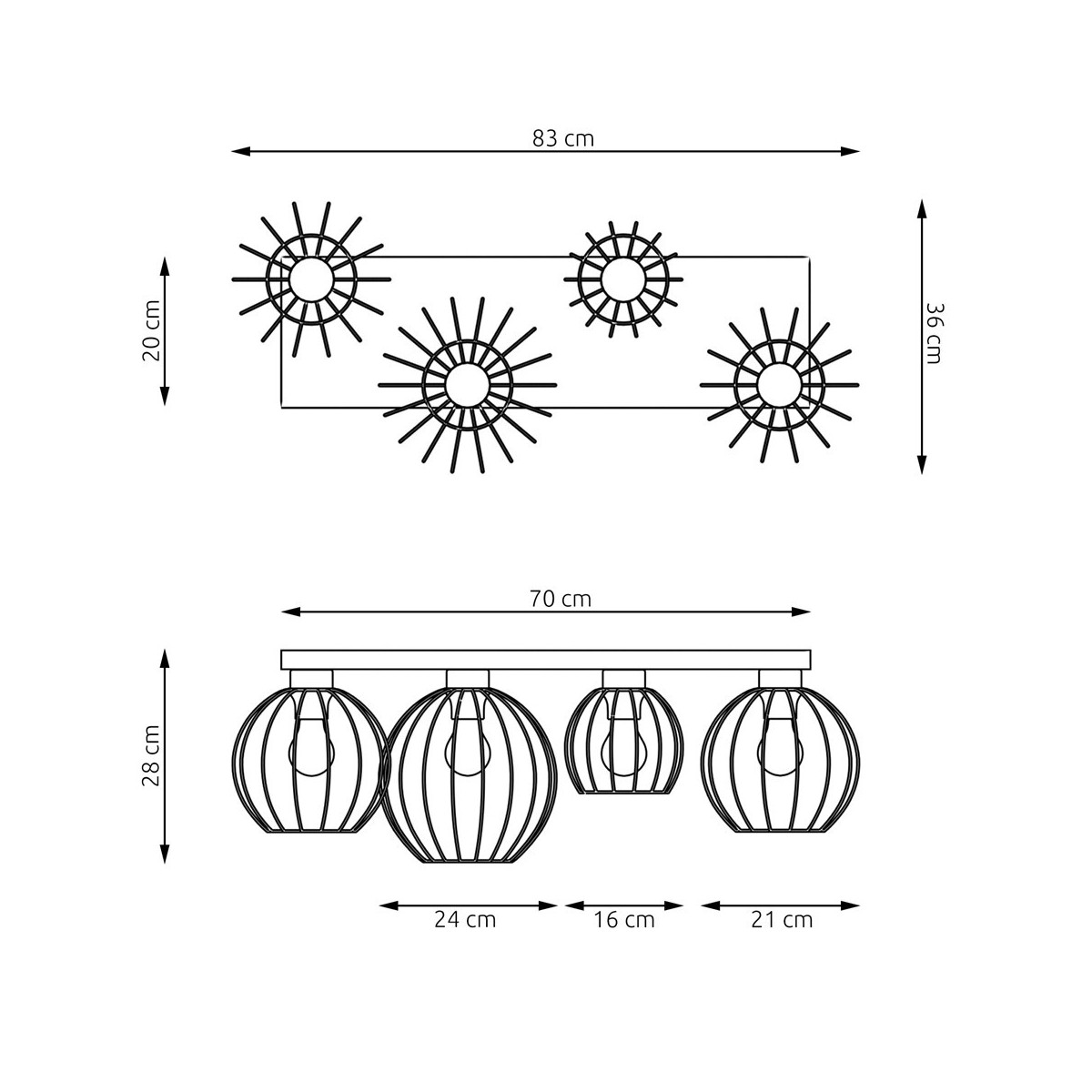 Emibig NEST 4 BL GOLD EM1370/4 kolor złoty z kategorii lampy sufitowe
