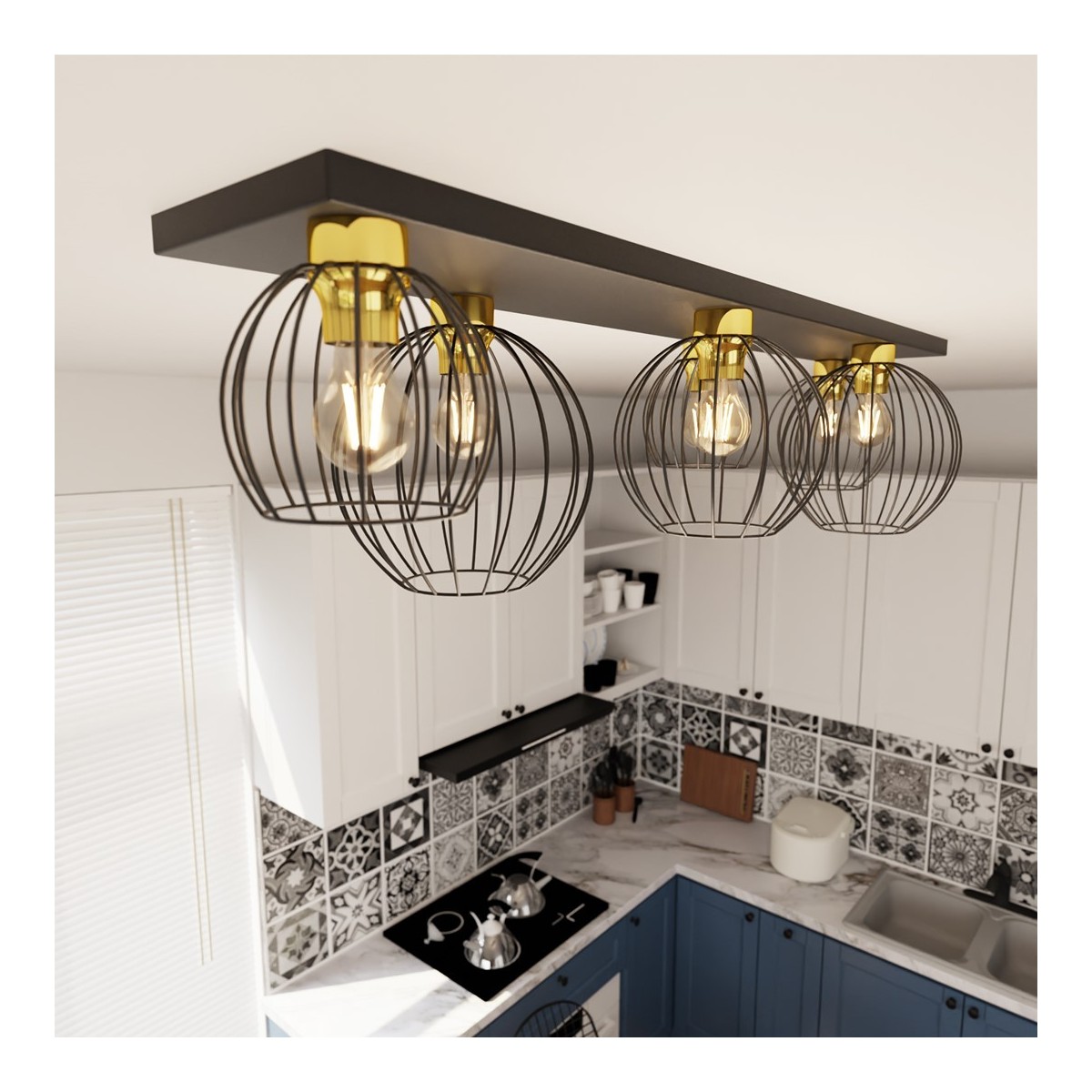 Emibig NEST 6 BL GOLD EM1370/6 kolor złoty z kategorii lampy sufitowe