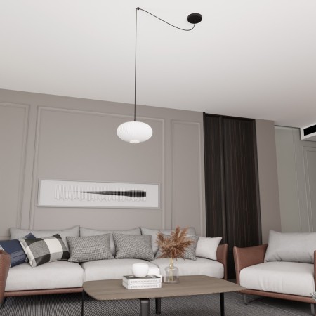 Emibig ORIGO 1 BL OPAL EM1374/1 kolor czarny z kategorii lampy wiszące