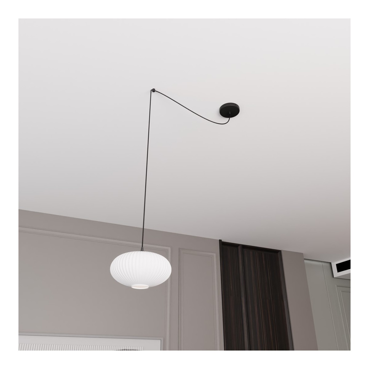 Emibig ORIGO 1 BL OPAL EM1374/1 kolor czarny z kategorii lampy wiszące