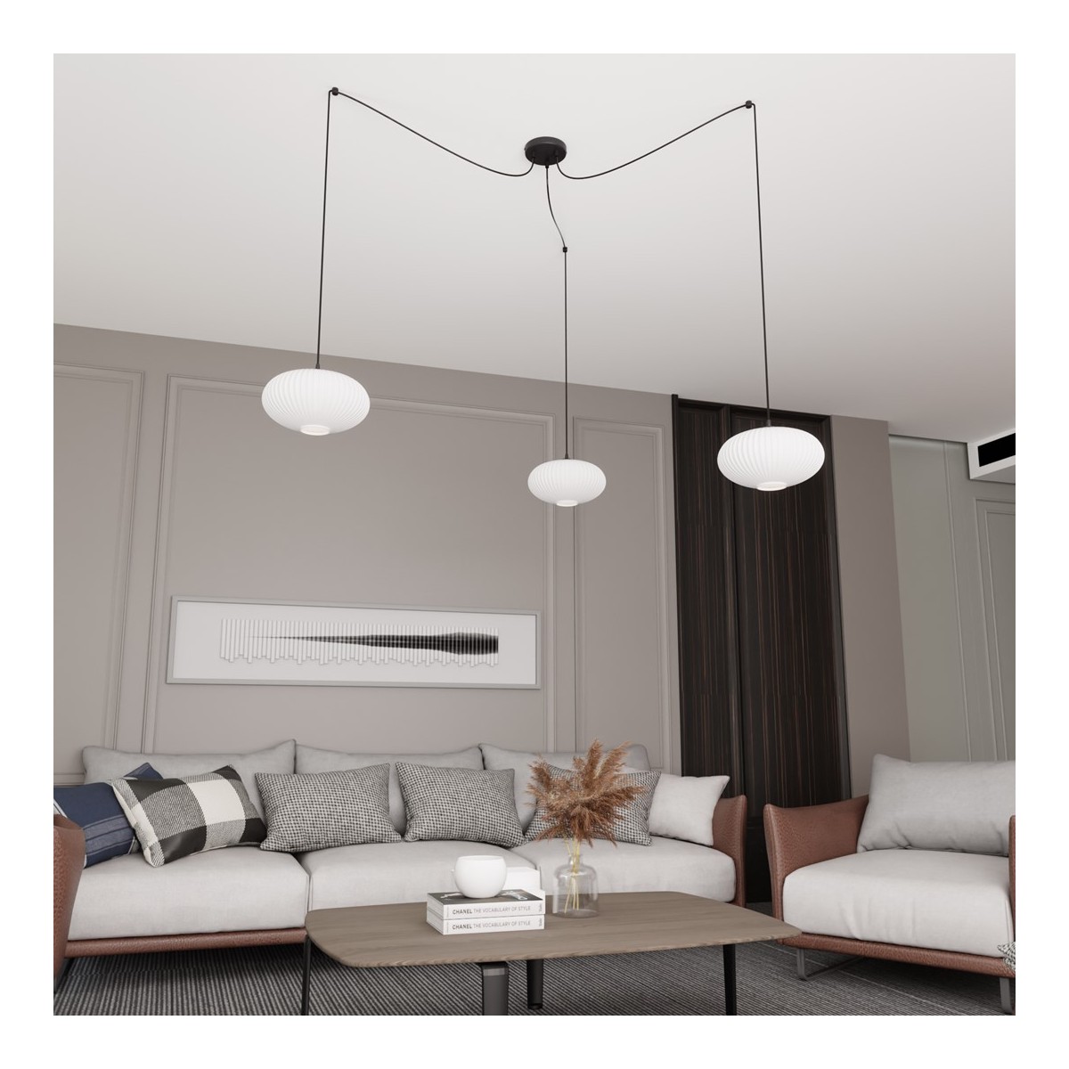 Emibig ORIGO 3 BL OPAL EM1374/3 kolor czarny z kategorii lampy wiszące