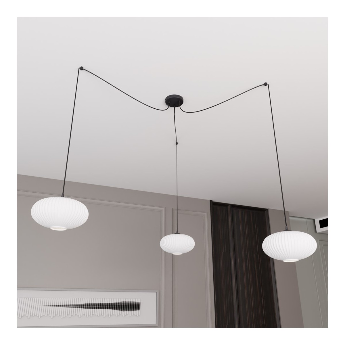 Emibig ORIGO 3 BL OPAL EM1374/3 kolor czarny z kategorii lampy wiszące