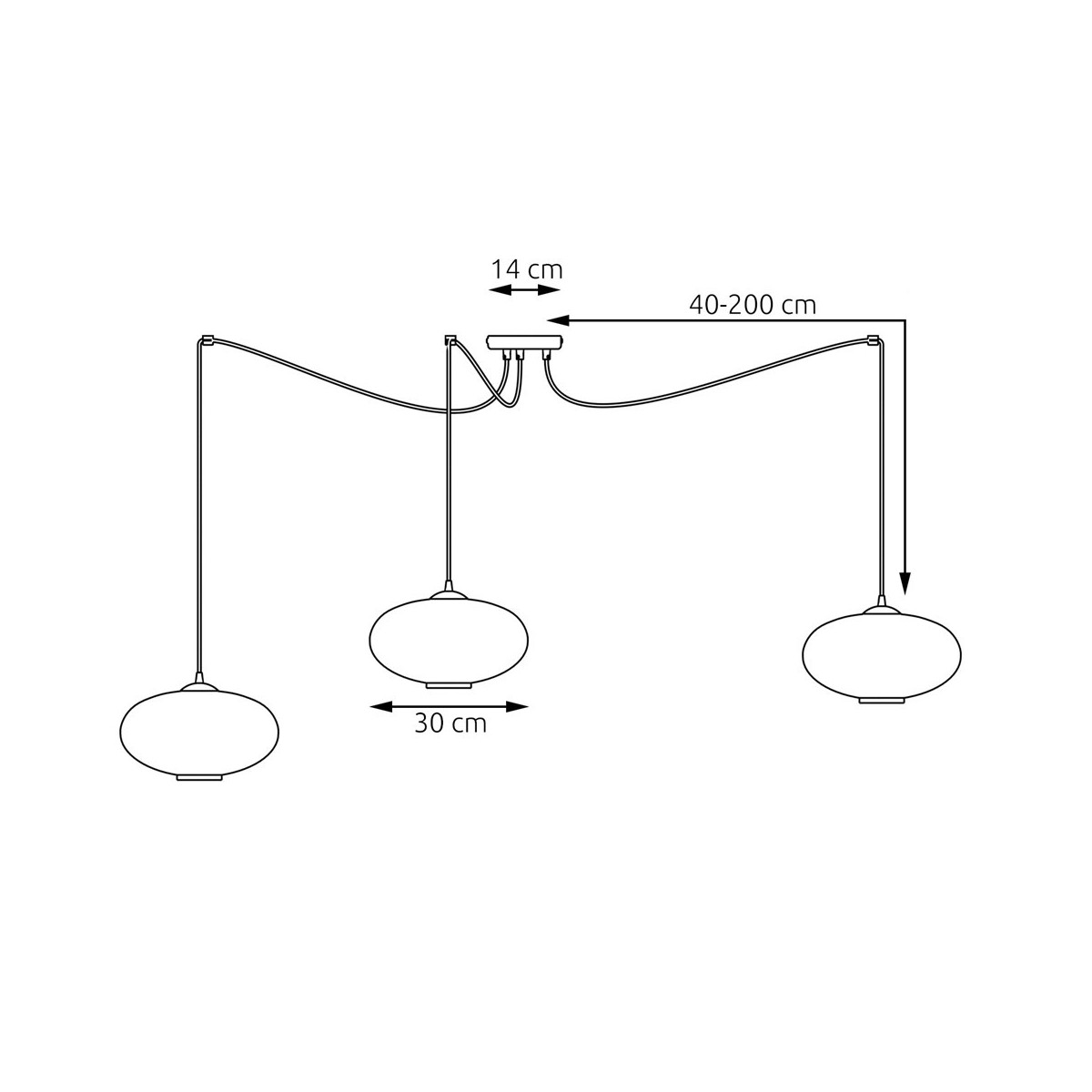 Emibig ORIGO 3 BL OPAL EM1374/3 kolor czarny z kategorii lampy wiszące