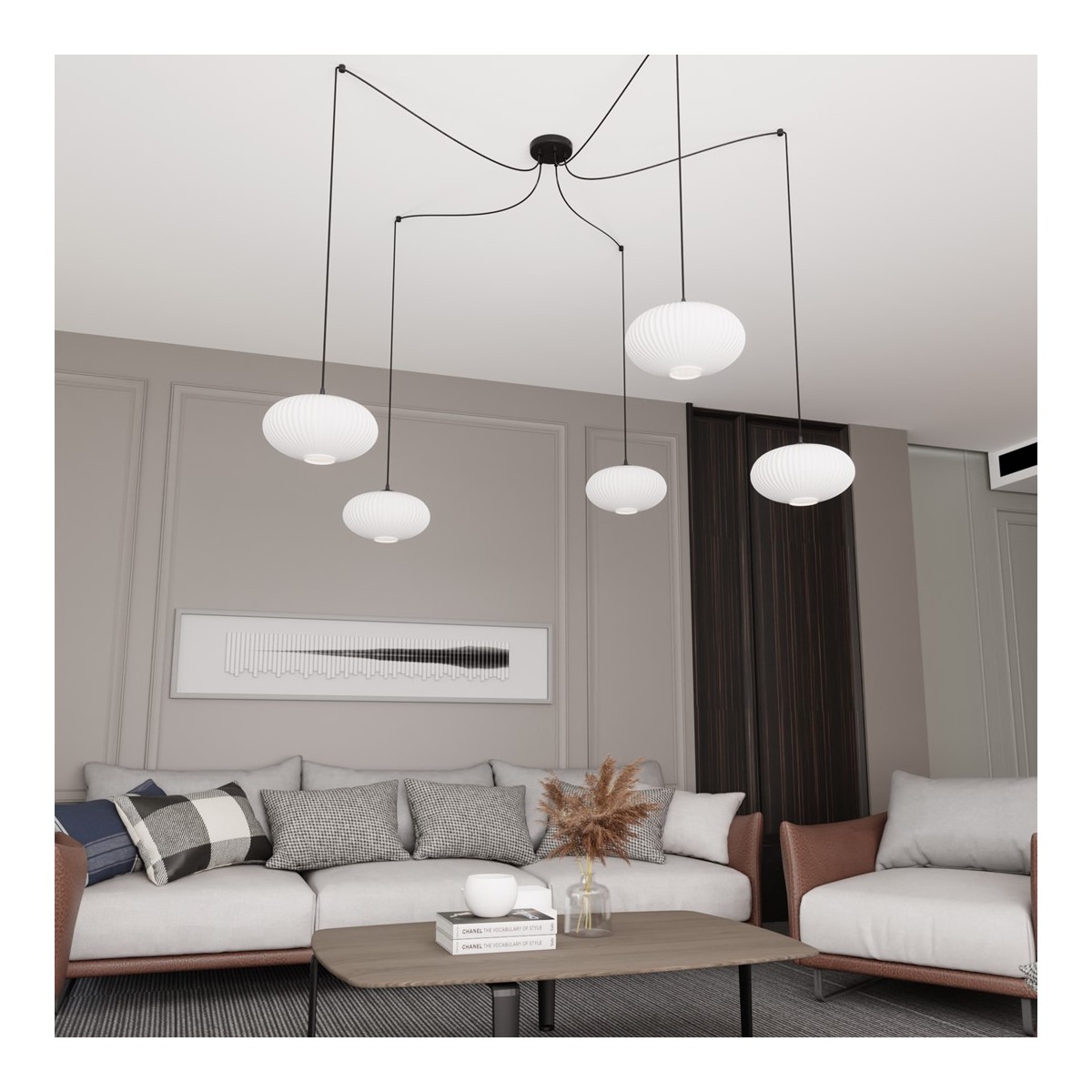 Emibig ORIGO 5 BL OPAL EM1374/5 kolor czarny z kategorii lampy wiszące