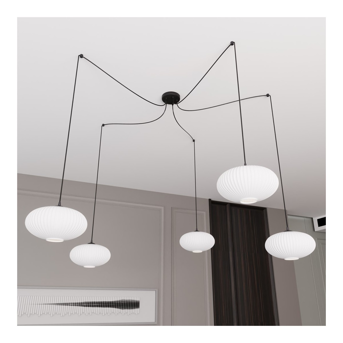 Emibig ORIGO 5 BL OPAL EM1374/5 kolor czarny z kategorii lampy wiszące