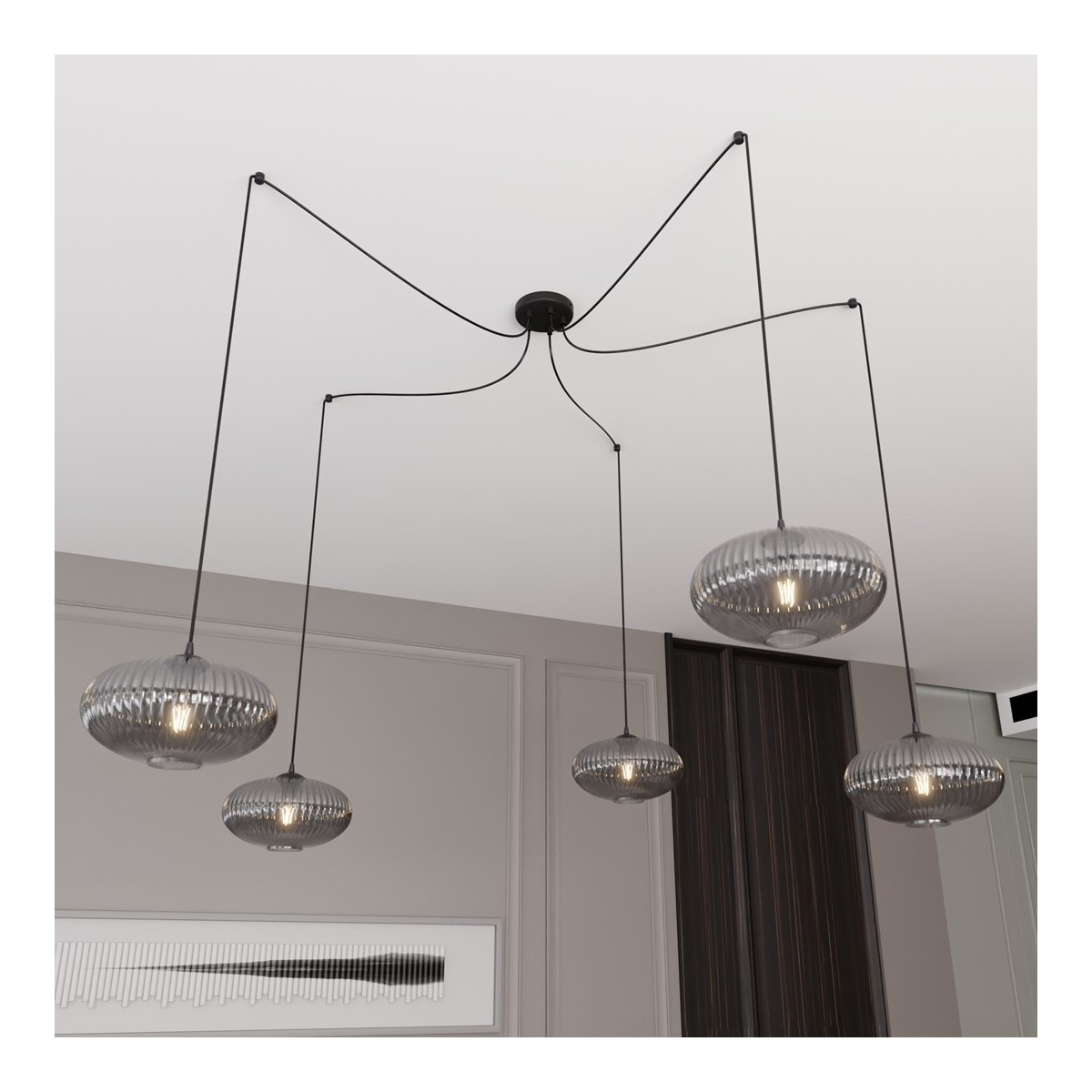 Emibig ORIGO 5 BL GRAFIT EM1375/5 kolor czarny z kategorii lampy wiszące