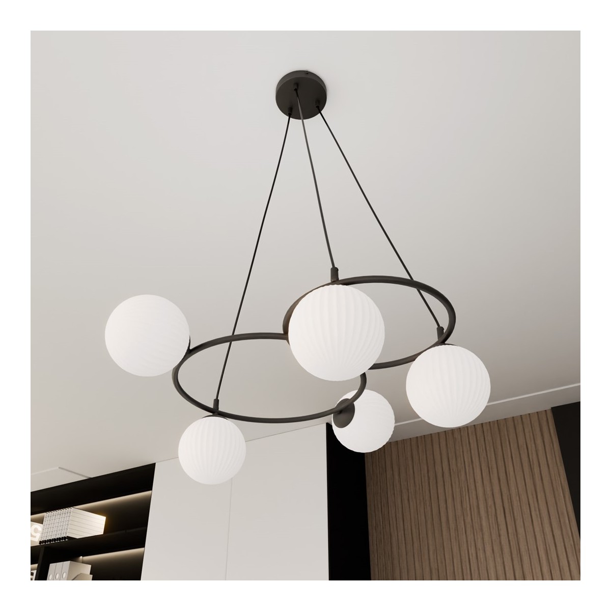 Emibig LIBRA 5 BL OPAL EM1379/5 kolor czarny z kategorii lampy sufitowe