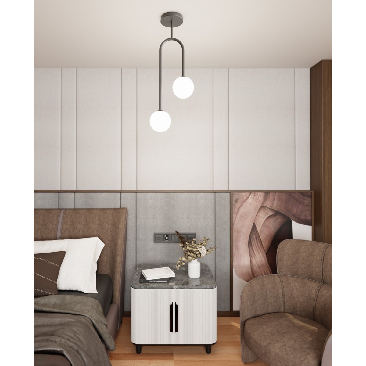 Emibig ATRIA 2 BL OPAL EM1383/2 kolor czarny z kategorii lampy sufitowe