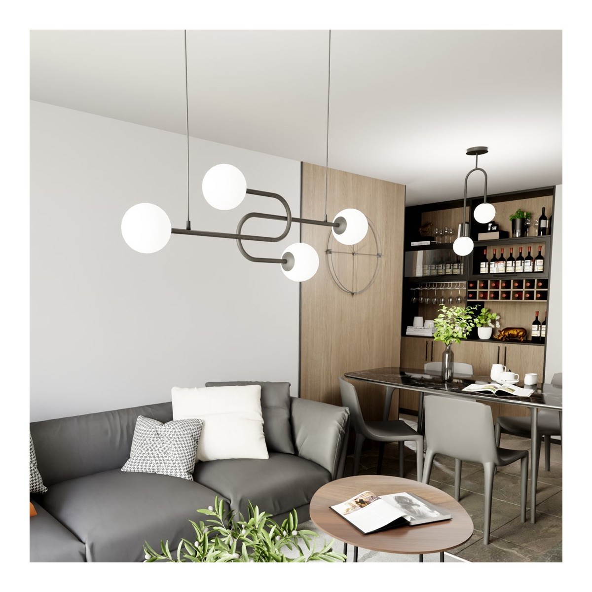 Emibig ATRIA 4 BL OPAL EM1383/4 kolor czarny z kategorii lampy sufitowe