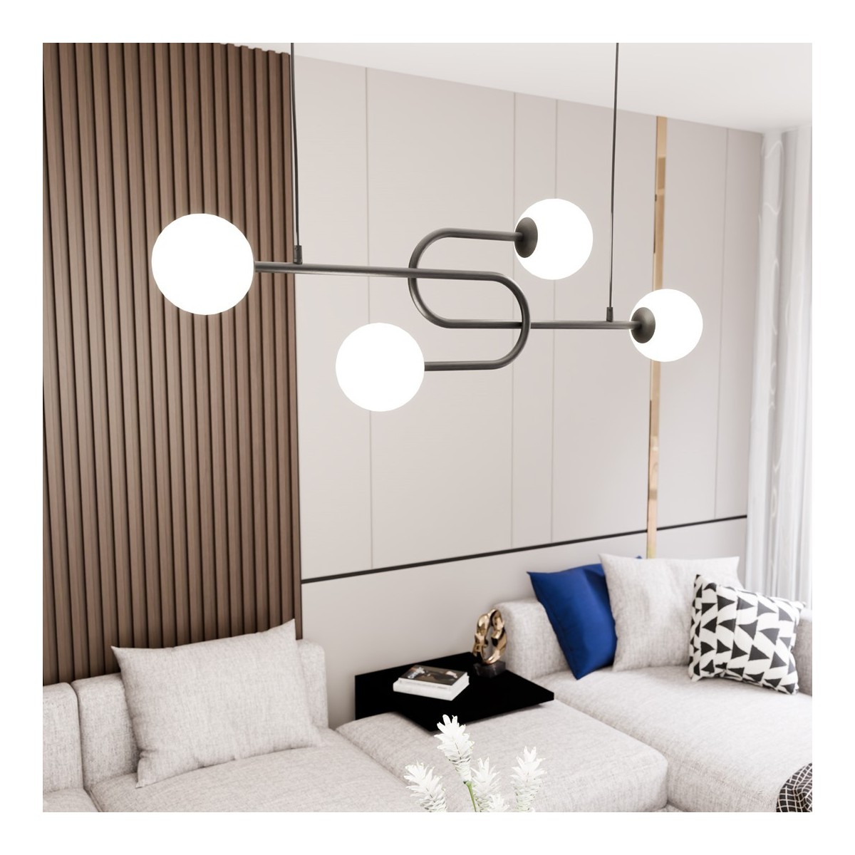 Emibig ATRIA 4 BL OPAL EM1383/4 kolor czarny z kategorii lampy sufitowe