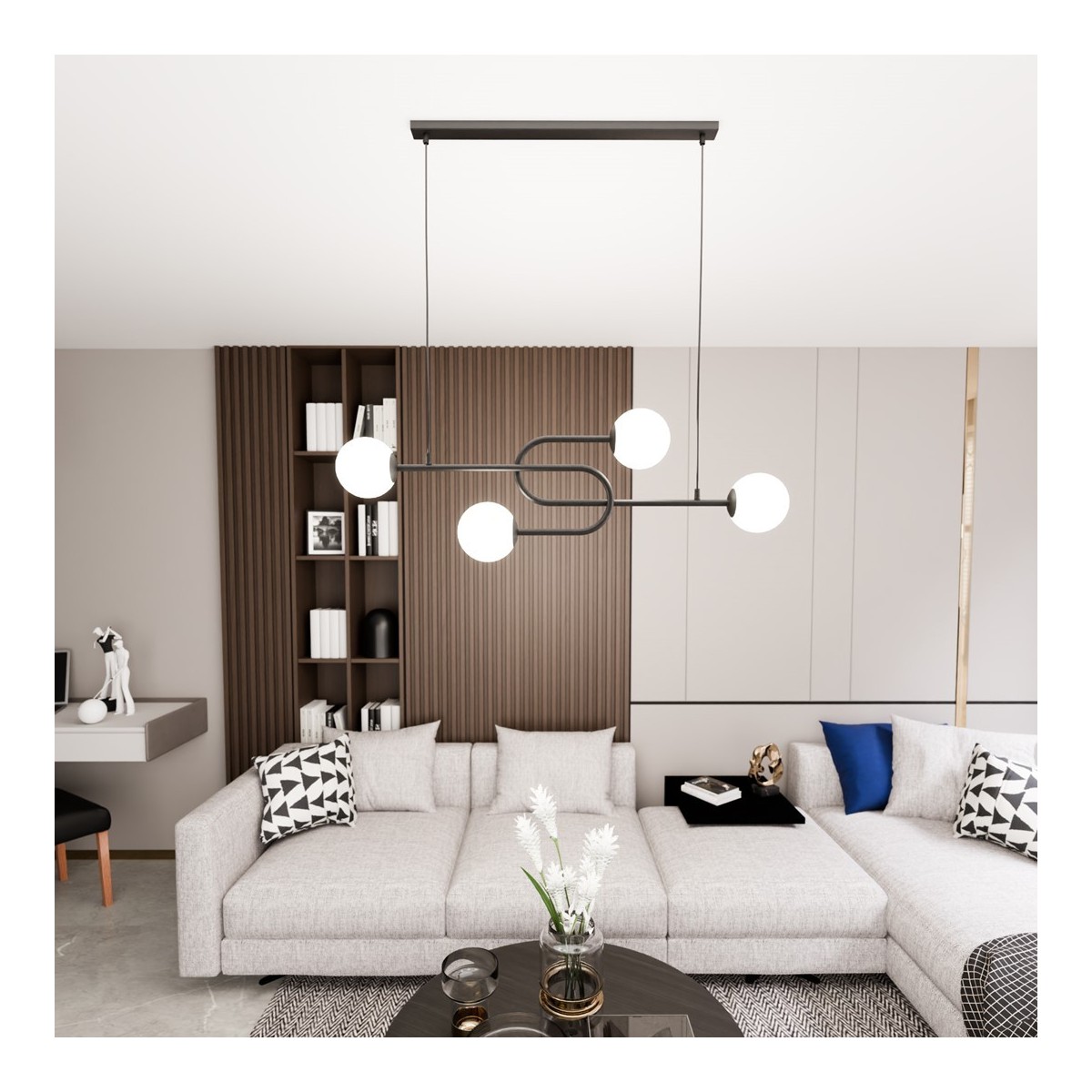 Emibig ATRIA 4 BL OPAL EM1383/4 kolor czarny z kategorii lampy sufitowe