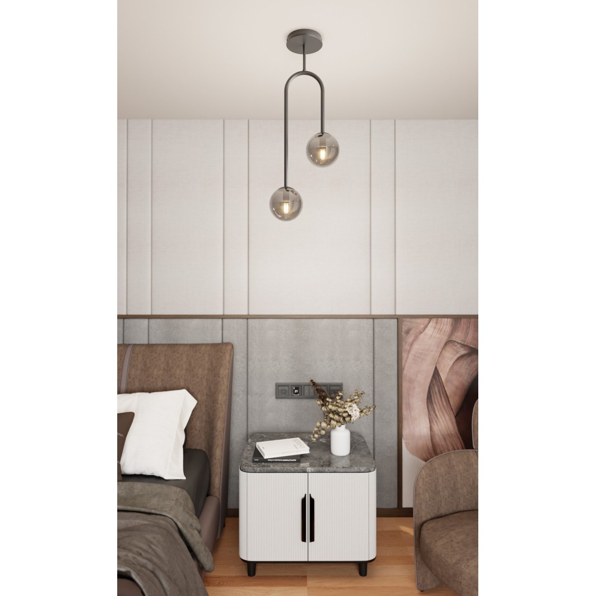 Emibig ATRIA 2 BL GRAFIT EM1384/2 kolor czarny z kategorii lampy sufitowe