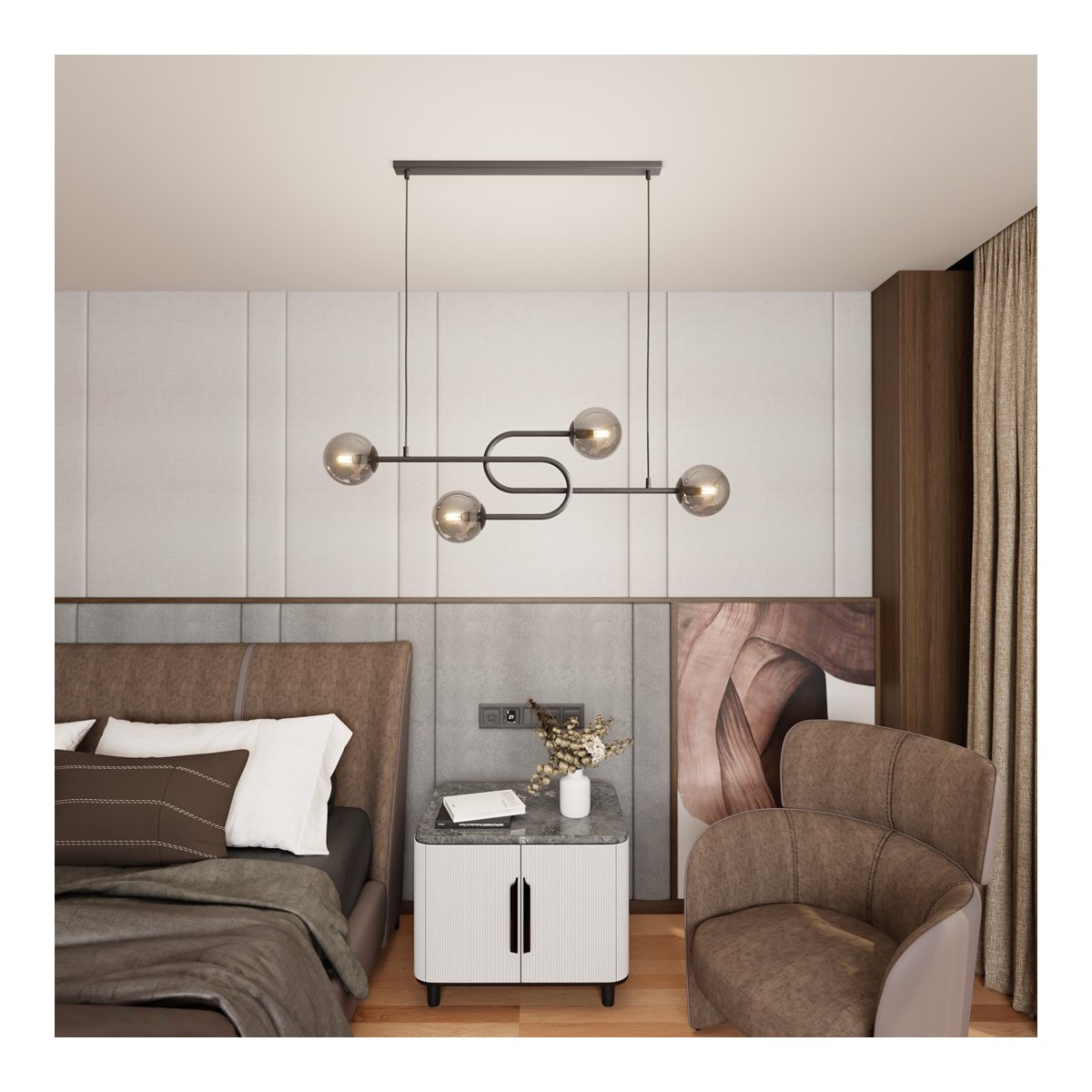 Emibig ATRIA 4 BL GRAFIT EM1384/4 kolor czarny z kategorii lampy sufitowe