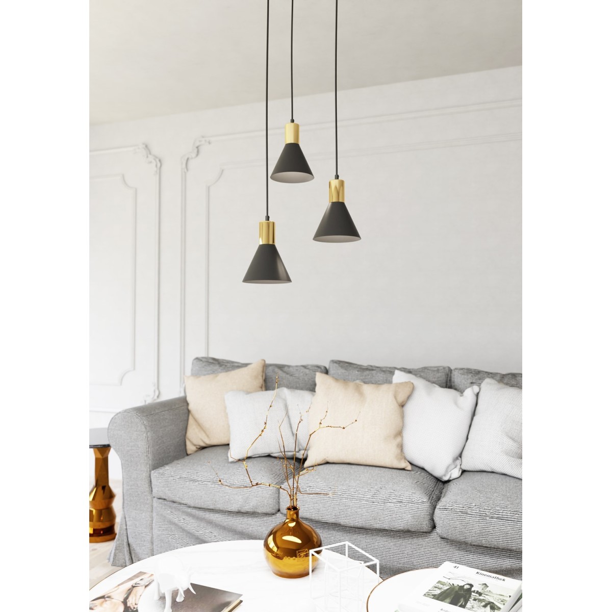 Emibig ROSA 3 PREM BL EM1388/3PREM kolor czarny z kategorii lampy wiszące