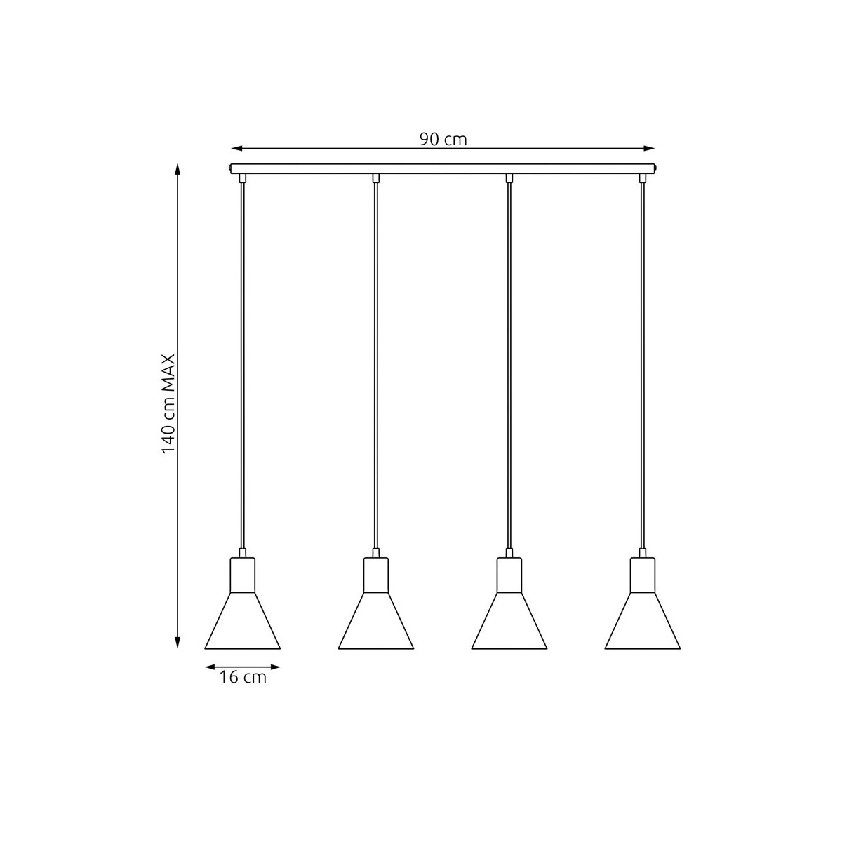 Emibig ROSA 4 WH EM1389/4 kolor biały z kategorii lampy wiszące