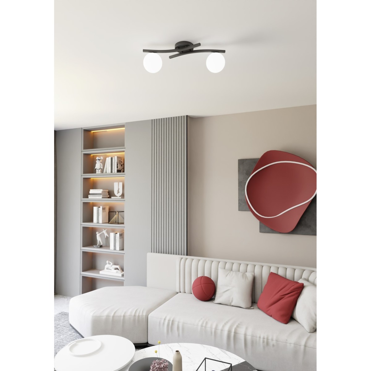 Emibig OPUS 2 BL OPAL EM1390/2 kolor czarny z kategorii lampy sufitowe