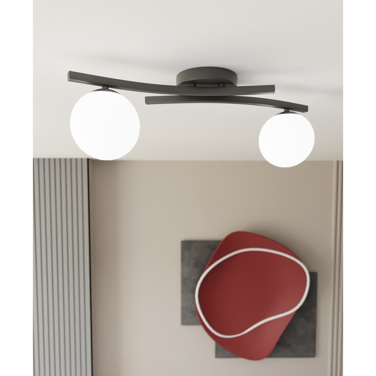 Emibig OPUS 2 BL OPAL EM1390/2 kolor czarny z kategorii lampy sufitowe