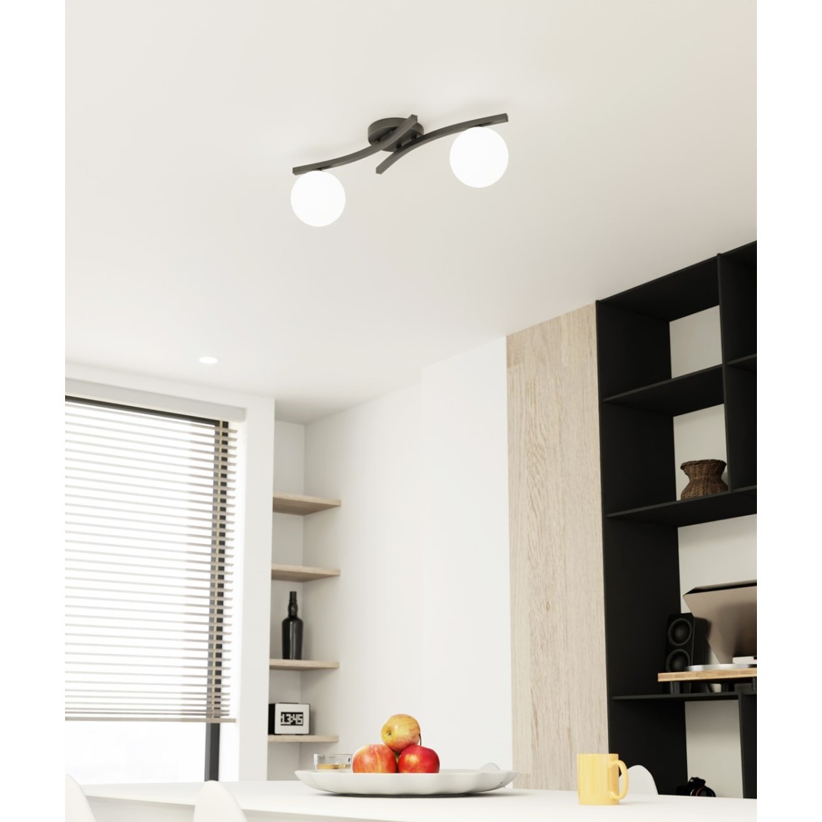 Emibig OPUS 2 BL OPAL EM1390/2 kolor czarny z kategorii lampy sufitowe