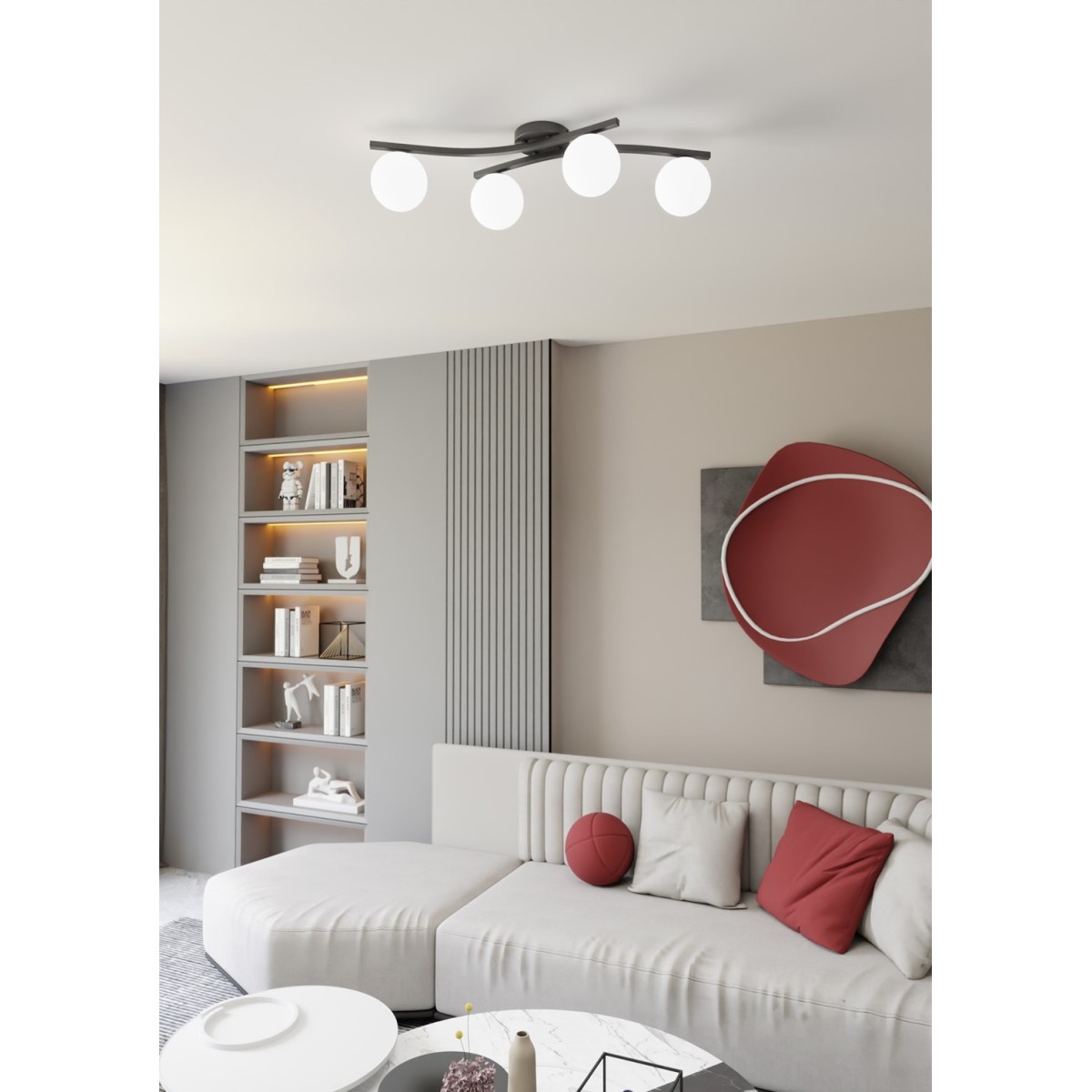 Emibig OPUS 4 BL OPAL EM1390/4 kolor czarny z kategorii lampy sufitowe