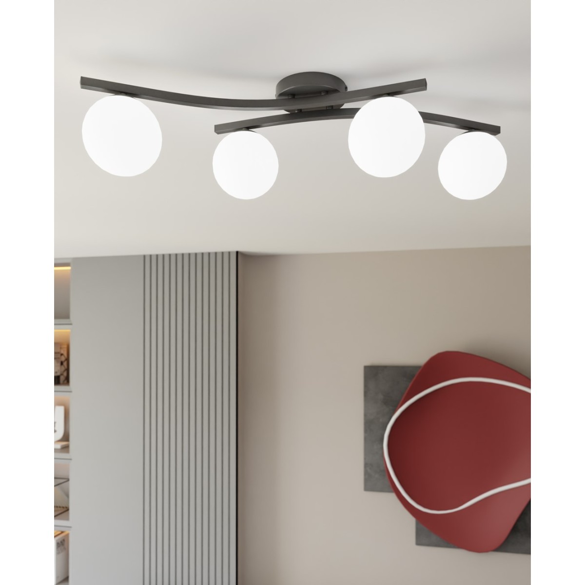 Emibig OPUS 4 BL OPAL EM1390/4 kolor czarny z kategorii lampy sufitowe