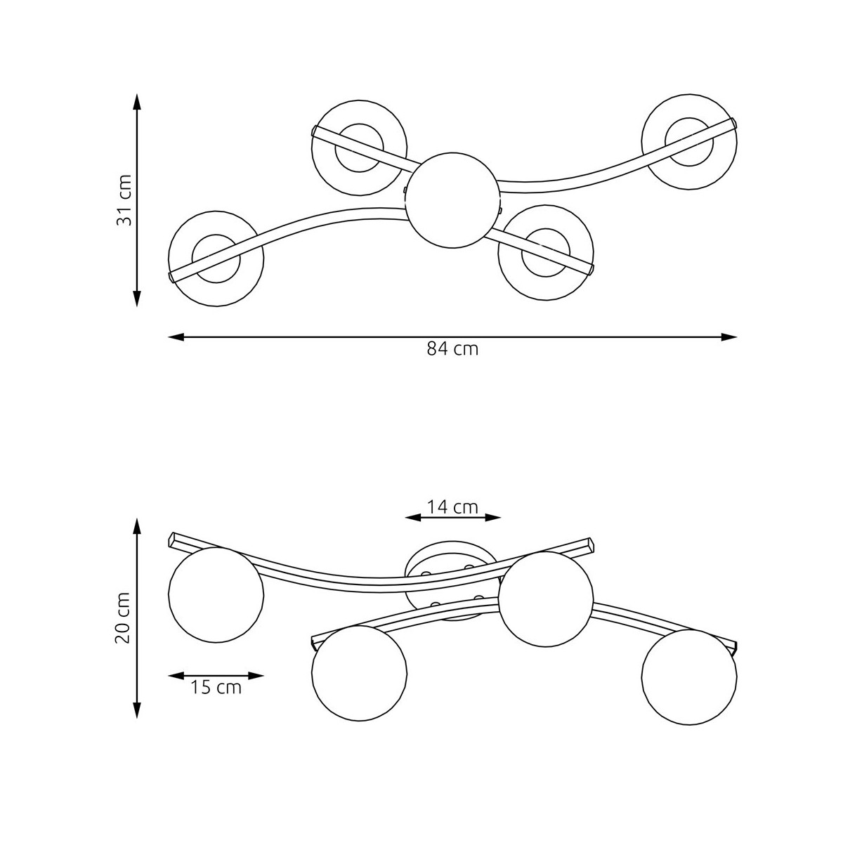 Emibig OPUS 4 BL GRAFIT EM1391/4 kolor czarny z kategorii lampy sufitowe