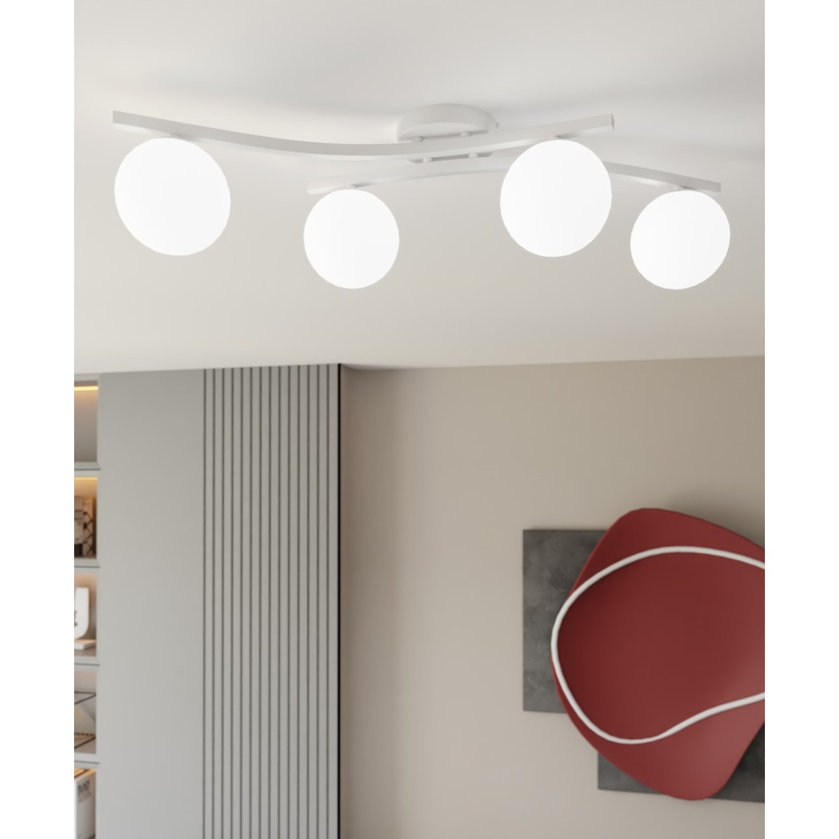 Emibig OPUS 4 WH OPAL EM1392/4 kolor biały z kategorii lampy sufitowe