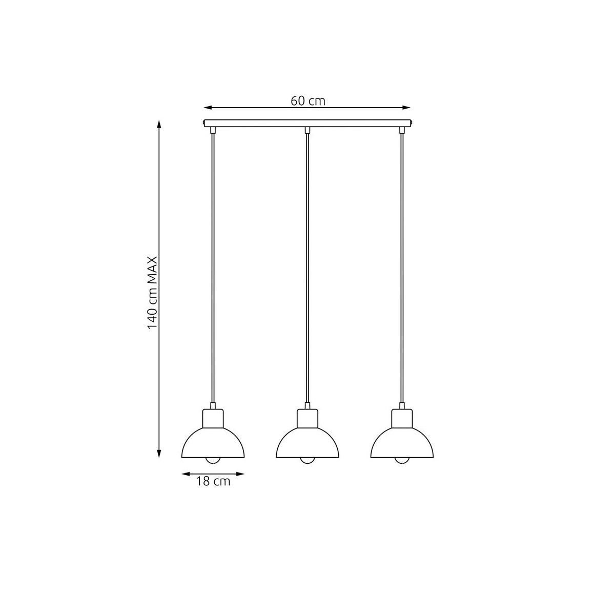 Emibig SECO 3 BL EM1393/3 kolor czarny z kategorii lampy wiszące