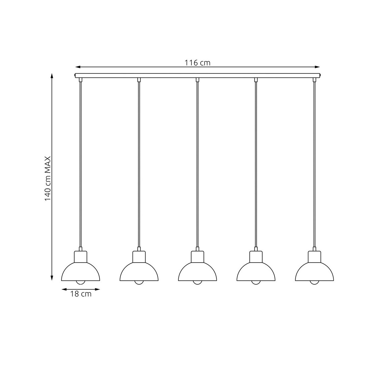 Emibig SECO 5 WH EM1394/5 kolor biały z kategorii lampy wiszące